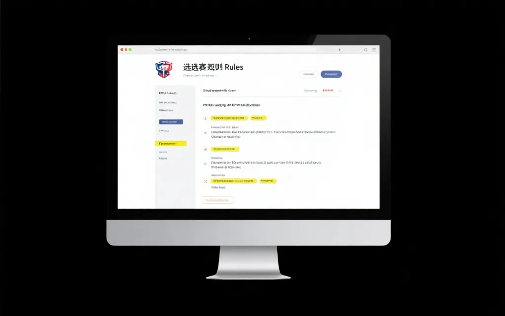 电脑端查看预选赛规则条款与同分比较的示意界面